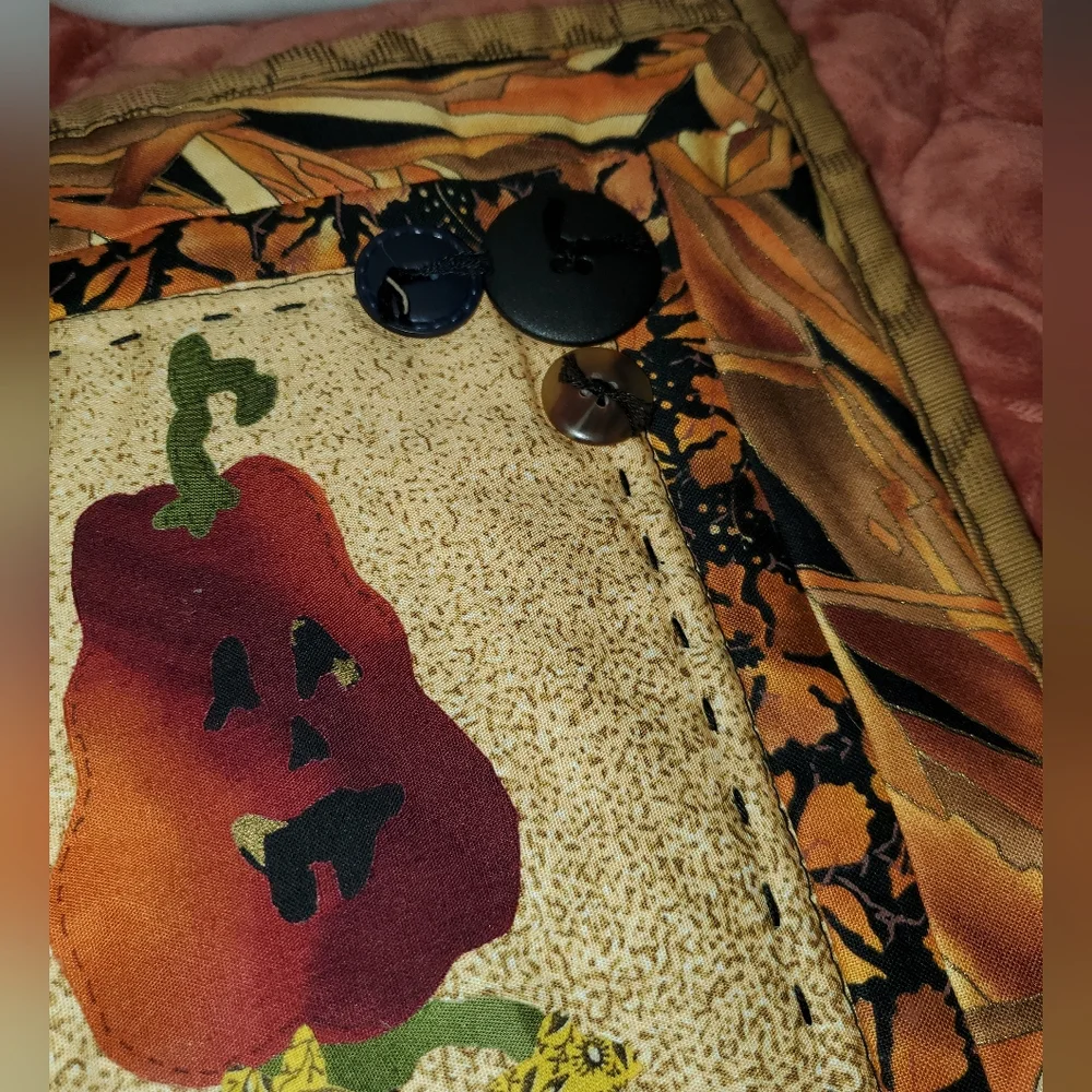 Trick or Treat Wall Quilt Witch Cat Broom Halloween Wall Decoration